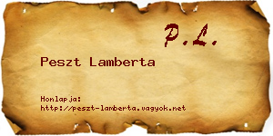 Peszt Lamberta névjegykártya